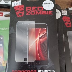 Red Zombie tempered glass screen protector iphone 7